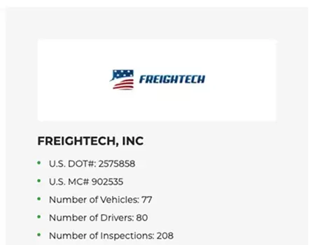 Freightech Trucking company business page at Newjobs4you