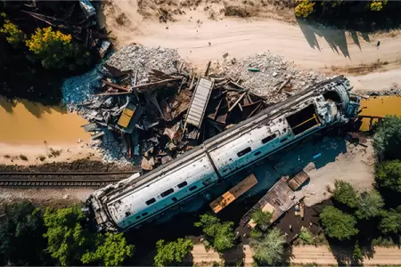 Train smashes into stuck semi-trailer in Arkansas