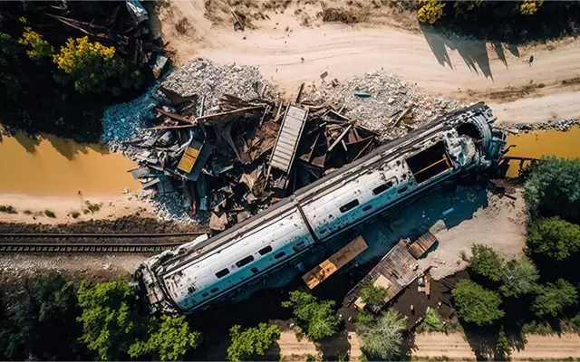 Train smashes into stuck semi-trailer in Arkansas