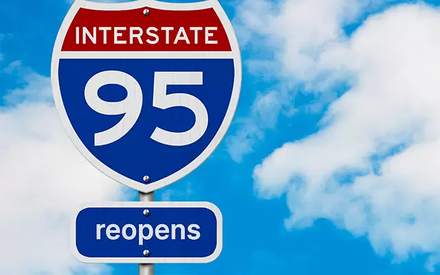 VIDEO: Interstate 95 reopens after temporary repairs to collapsed section