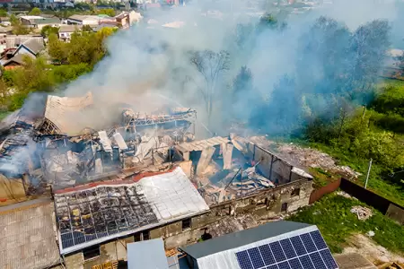 VIDEO: Three-alarm fire engulfs vacant fiberglass plant, emergency safety measures in place