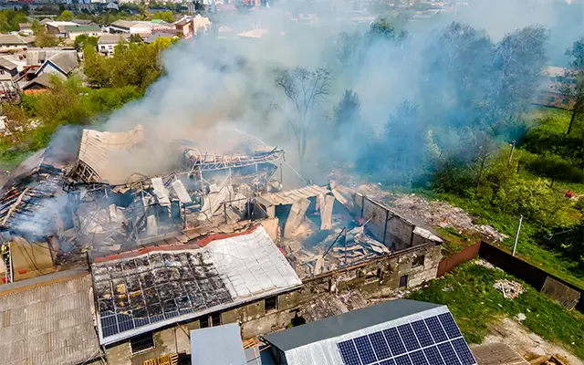 VIDEO: Three-alarm fire engulfs vacant fiberglass plant, emergency safety measures in place